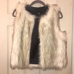 White Faux Fur Vest
